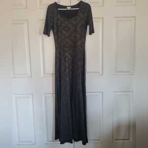 LulaRoe Elegant Black and Gold Women's Dress. Womens Size M.
